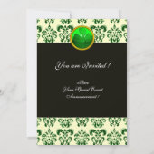 GROENE WITTE DAMASK MET SHAMROCK Black Silver Kaart (Achterkant)