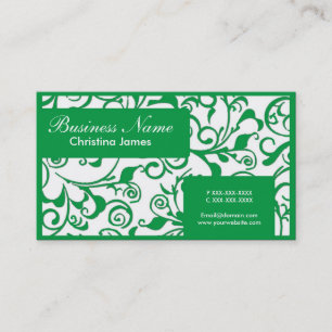 Groene witte damast professionele visitekaartjes
