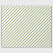 Groene witte diagonale streep cadeaupapier (Vlak)