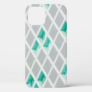 Groene, witte, en grijze illustratie iPhone 12 hoesje