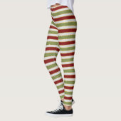 Groene, witte en rode elfkerst leggings (Links)