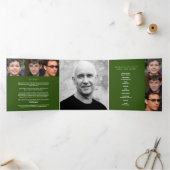 Groene witte Funeral-service golfer op maat foto's Drieluik Programma (Binnen)