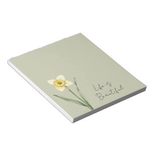Groene Witte Gele Narcis Bloem Notitieblok
