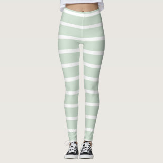 Groene & Witte Gestreepte Leggings