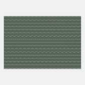 Groene witte golvende lijnen en stippen eenvoudige inpakpapier vel (Voorkant 3)