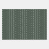 Groene witte golvende lijnen en stippen eenvoudige inpakpapier vel (Voorkant)