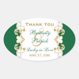 Groene, witte, gouden Sticker met schuifwiel