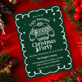 Groene & Witte Hand Getrokken Lelijke Trui Kerstmi Kaart