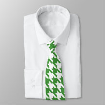 Groene & Witte Houndstooth stropdas