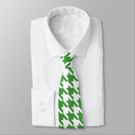 Groene & Witte Houndstooth stropdas