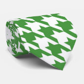 Groene & Witte Houndstooth stropdas (Opgerold)