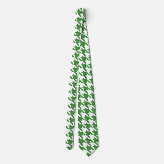 Groene & Witte Houndstooth stropdas (Achterkant)
