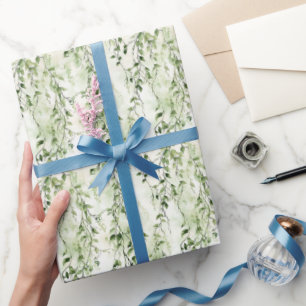 Groene Witte Ivy Bladeren Oerwoud Verjaardag Cadeaupapier