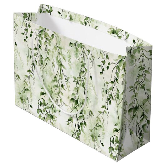 Groene Witte Ivy verlaat Verjaardag van het Wilde Groot Cadeauzakje (Achterkant Gekanteld)