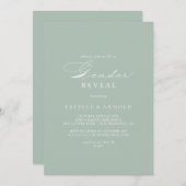 Groene witte kalligrafie Geslacht Verhalen Partij Kaart (Voorkant / Achterkant)