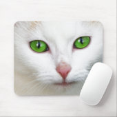 Groene witte kat muismat (Met muis)