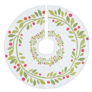 Groene, witte kerstboomrok imitatie linnen kerstboom kleed