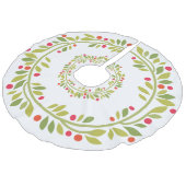 Groene, witte kerstboomrok imitatie linnen kerstboom kleed (Gekanteld)