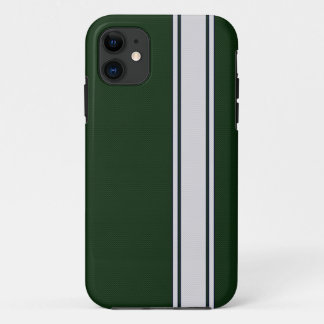Groene & Witte Koolstofvezel Streep iPhone 5 Hoes