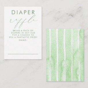 Groene Witte Luierraffle Baby Shower Tickets Informatiekaartje