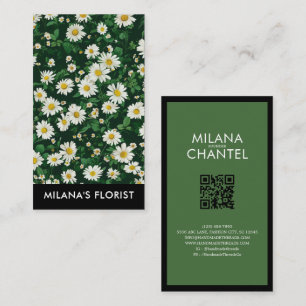 Groene Witte Madeliefje Moderne Boho Bloem Bloemis Visitekaartje