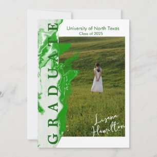 Groene Witte Marmeren Diploma Uitnodigingskaart Kaart