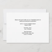 Groene witte medische school foto afstudeerfeest kaart (Achterkant)