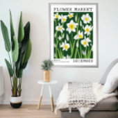 Groene Witte Narcissus December Geboorte Bloem Mar Poster