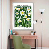 Groene Witte Narcissus December Geboorte Bloem Mar Poster