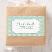 Groene witte polka-dot patroonlabel Sjabloon Etiket (Insitu)