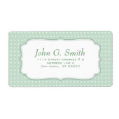 Groene witte polka-dot patroonlabel Sjabloon Etiket (Voorkant)