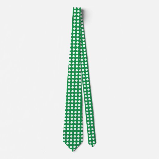 Groene Witte Polka Dot  Retro Stropdas (Voorkant)