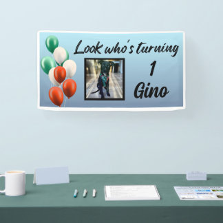 Groene witte rode Italiaanse ballonnen kijken wie  Spandoek