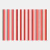 Groene, witte, rode, kerstachtige lijnen inpakpapier vel (Voorkant 3)