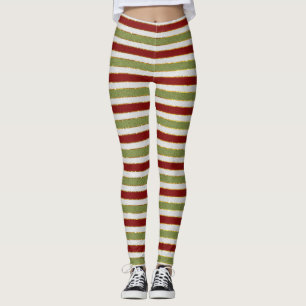 Groene, Witte & Rode Kerstmis van het Elf Leggings