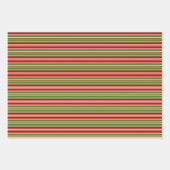 Groene, witte, rode, kerststijl patronen inpakpapier vel (Voorkant 3)