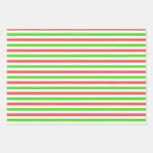 Groene, witte, rode kerststijl Stripes patronen Inpakpapier Vel (Voorkant 2)