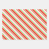 Groene, witte, rode kerststijl Stripes patronen Inpakpapier Vel (Voorkant)