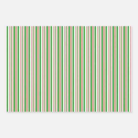 Groene, witte, rode strepen met kerststijl inpakpapier vel (Voorkant 3)