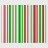 Groene, witte, rood gekleurde kerstlijnen cadeaupapier (Vlak)