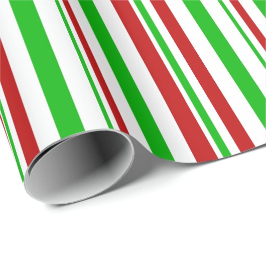 Groene, witte, rood gekleurde kerstlijnen cadeaupapier (Rol Hoek)