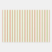 Groene, witte, rood gekleurde kerstlijnen inpakpapier vel (Voorkant 2)