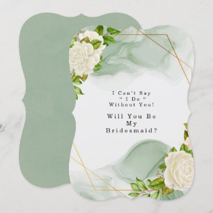 Groene witte rozen zullen je mijn Bridesmaid zijn Kaart