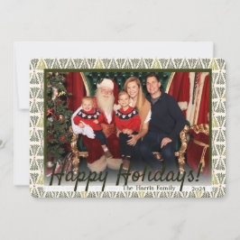 Groene & Witte Scandinavische Bomen Foto, op maat  Feestdagenkaart