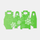 Groene Witte Sneeuwvlokken Minimalistische Kerstmi Bedankdoosjes (Uitgevouwen)