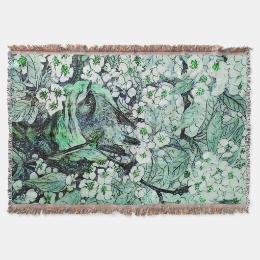 GROENE WITTE SPRINGSTROMEN DEKEN (Voorkant)