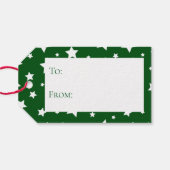 Groene witte sterren cadeau Label Cadeaulabel (Achterkant Horizontaal)