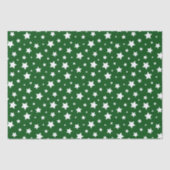 Groene witte sterren kerst tissuepapier (Voorkant)