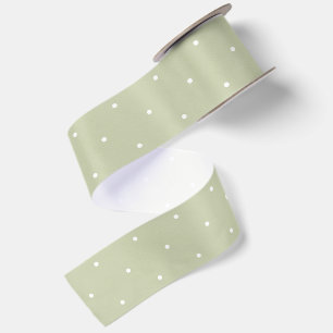 Groene Witte Stippen Kerstmis Lint
