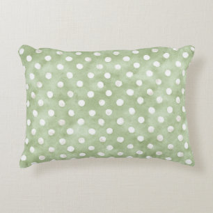 Groene Witte Stippen Strepen Accent Kussen